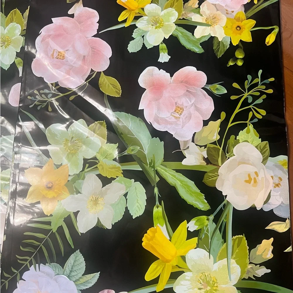 *20 Qty* Floral Black and Yellow Poly Mailers